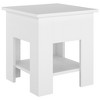 vidaXL Coffee Table White 15.7 in.x15.7 in.x16.5 in. Engineered Wood - 2 of 4