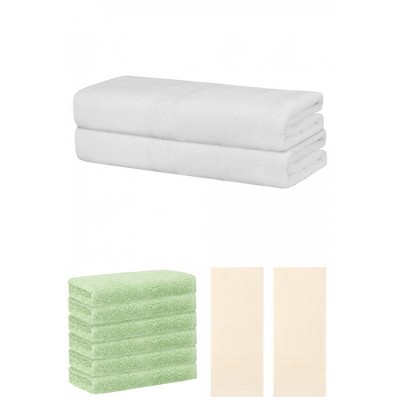 REGALWOVEN Striped Soft Absorbent Bathroom Cotton Towel Set 3 Pcs