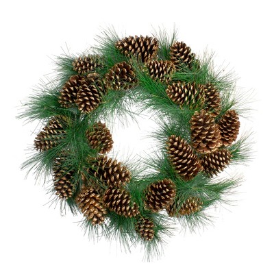 Northlight Long Needle Pine and Pine Cone Artificial Christmas Wreath - 24-Inch, Unlit