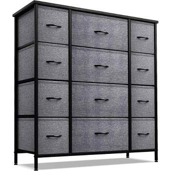 Sorbus Dresser with 12 Drawers - Chest Organizer Unit with Steel Frame Wood Top and handle - Large Dresser for Bedroom, Nursery & etc