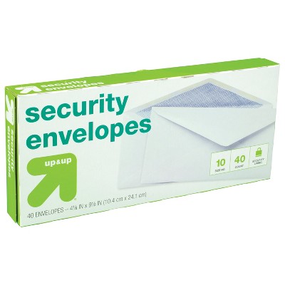 Security Envelopes 4" x 9.5" 40ct White - up & up™