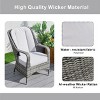 Moda Furnishings 2PCS Wicker Aluminum Outdoor Dining Armchairs with Cushions - 4 of 4