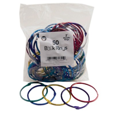 Hygloss Metallic Book Ring, 2" Diameter, Pack of 50