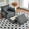 TIRAMISUBEST 55" Oversized Chaise Lounge Chair Indoor with Ottoman and Storage , Comfy Corduroy Single Sofa, Living Room Furniture, Gray - 2 of 4