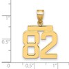 Black Bow Jewelry 14k Yellow Gold, Athletic Collection Medium Polished Number 82 Pendant - 2 of 3