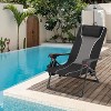 2 Pack Folding Rattan Chaise Lounge Chair , Portable Outdoor Recliner with Wide Armrest, Adjustable Backrest, 330 lb Capacity, Brown - 2 of 4