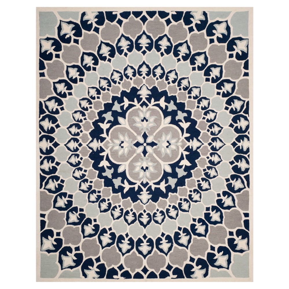 Navy Blue/Ivory Medallion Tufted Area Rug 5'x8' - Safavieh