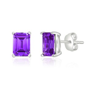 Donatello Gian Purple Emerald Cut Studs Earrings - 1 of 1