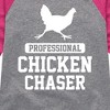 Girls' - Instant Message - Professional Chicken Chaser Shirt Tail Raglan Graphic T-shirt - 2 of 4