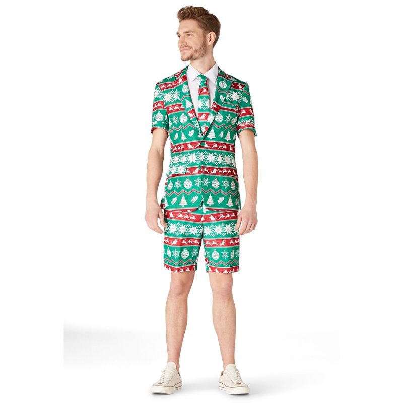 Suitmeister Men's Christmas Suit - Summer Christmas Green Nordic - Green, 1 of 7