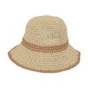 Anna-Kaci Packable Crochet Straw Bucket Hat with Two-Tone Design Lightweight Summer Sun Hat for Beach Travel Hiking Outdoor Use - 3 of 4
