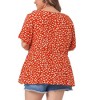Agnes Orinda Women's Plus Size Polka Dot Peplum Dressy Casual Short Sleeve Blouse - 4 of 4