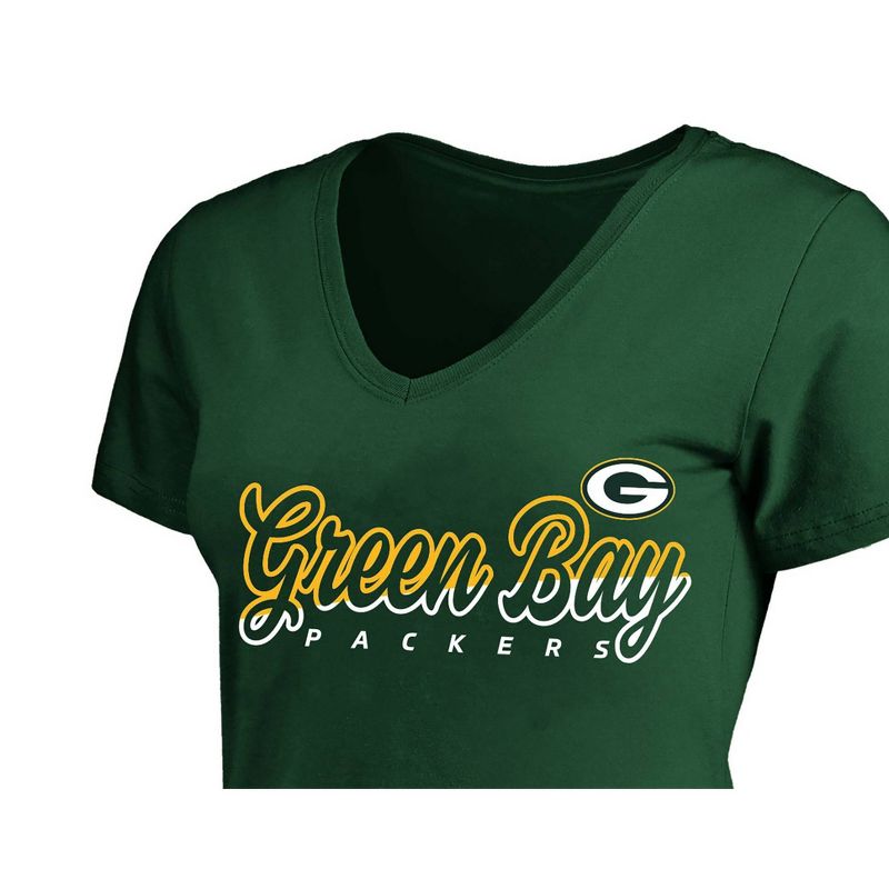NFL Green Bay Packers Short Sleeve V-Neck Plus Size T-Shirt, 3 of 4