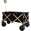 VisioGear Folding Wagon, Utility Beach Wagon Cart for Sand with Big Wheels, Adjustable Handle&Drink Holders for Shopping, Black, 38"*21.5"*34.5" - 4 of 4