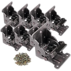 Aoibox Folding Brackets Self Lock Extension Support Hinges with Screws for Table Bed Leg Feet Heavy Duty 8 Pack - 1 of 4