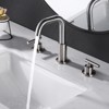 Cobbe Double Handle Bathroom Sink Faucet 3-Hole 8-Inch Widespread Faucet with 360-Degree Swivel Spout Brushed Nickel - 3 of 4