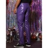INSPIRE CHIC Men's Slim Fit Solid Color Nightclub Disco Faux Leather Pants - 3 of 4
