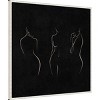30"x30" Silhouettes Black and White by Emel Tunaboylu Framed Canvas Wall Art Print White - Amanti Art: Modern Lithograph, Polystyrene Frame - 2 of 4