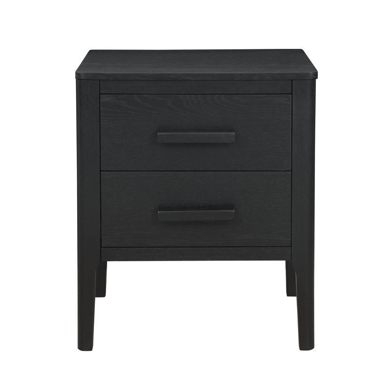 Wiley Solid Wood Mid-Century Modern 2 Drawer Side Table Black - Linon, 3 of 14