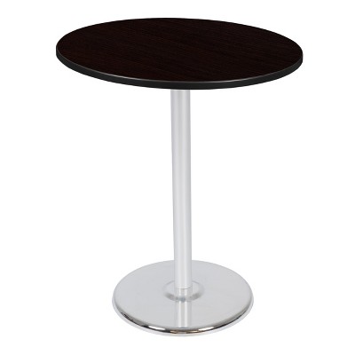 36" Via Cafe High Round Platter Base Bar Height Table Espresso/Chrome - Regency