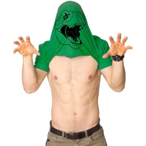 Mens Ask Me About My Trex T Shirt Funny Cool Dinosaur Flip Graphic Novelty Tees - Crazy Dog Men's T Shirt - 1 of 4