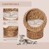 JUJABU Wicker Handwoven Egg-Shaped Elevated Cat Bed with Upholstered Cushion for Indoor Cats, 23.5" H - 4 of 4