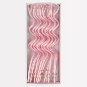 Meri Meri Pink Swirly Candles (Pack of 20) - 1 of 2