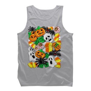 Men's Design By Humans Halloween Spooky Candies Party By BluedarkArt Tank Top - 1 of 4