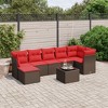 vidaXL 8 Piece Patio Sofa Set with Cushions Brown Poly Rattan - 2 of 4