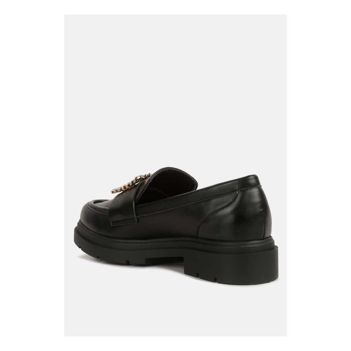 Женские туфли London Rag Womens Bossi Faux Leather Loafers With Buckle Embellishment 6 — фото 3