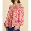 Women's Sheer Floral Off The Shoulder Top - umgee - 4 of 4