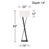 Possini Euro Design Waldorf Modern 65" Tall Standing Floor Lamp X-Shaped Black Metal Living Room Bedroom House Reading Office Rectangle White Shade - 4 of 4