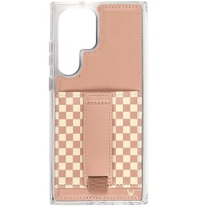 Walli Cases Blush Check Phone Case with Wallet and Finger Strap - 1 of 4