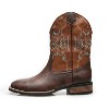Santimon Western Cowboy Boots Mid-Calf Dress Knight Boots, Embroidered Shaft, Square Toe, Stacked Heel Dark Brown - 3 of 4