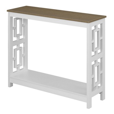 Town Square Console Table with Shelf Driftwood/White - Breighton Home