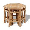 Garden Stool Set of 3 Natural Bamboo Small to Large Stackable vidaXL - 2 of 4