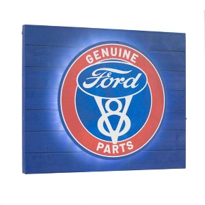 Vintage Ford Genuine Parts LED Wall Sign: American Art Decor, Illuminated Garage Decor - 1 of 4