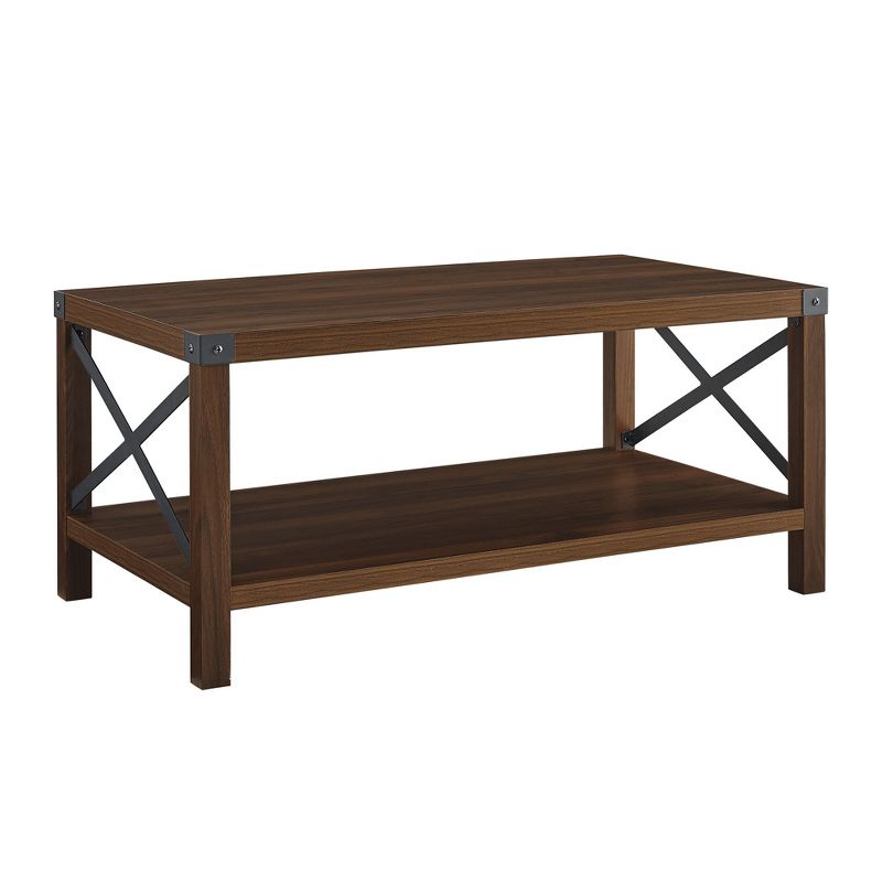 Sophie Rustic Industrial X Frame Coffee Table - Saracina Home, 1 of 16