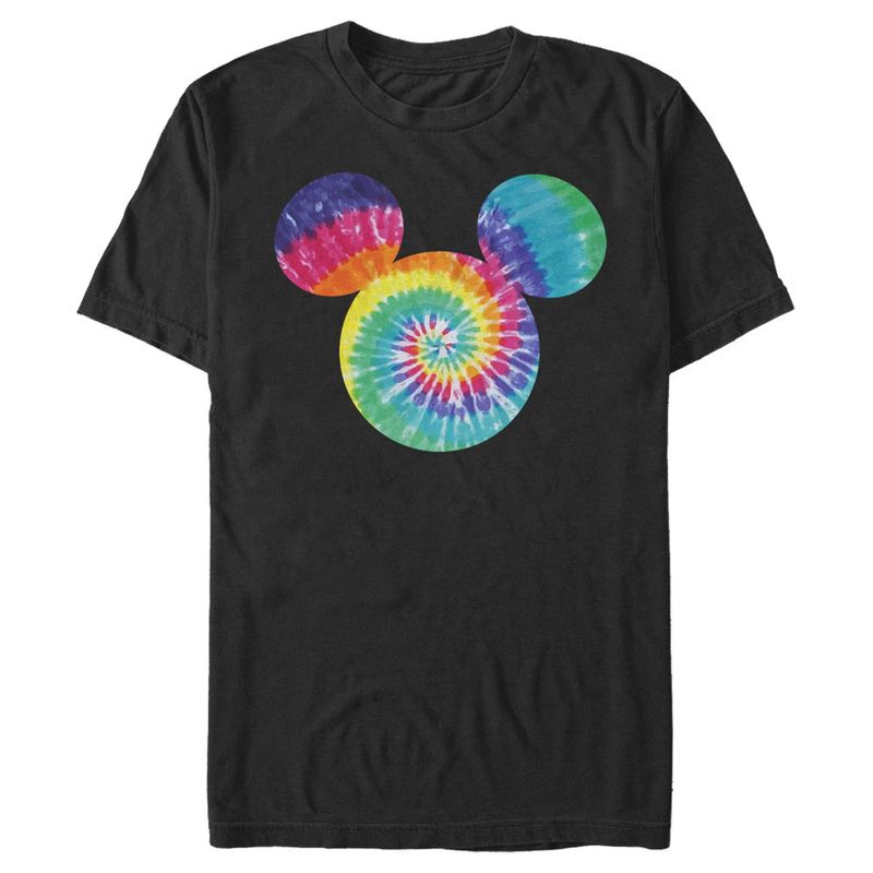 Men's Mickey & Friends Rainbow Tie-Dye Mickey Mouse Logo T-Shirt, 1 of 6