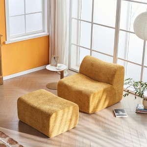 Okak Modern Foam Compression Sofa Lounge Chair with Footrest,Comfy Futon Set Accent Chair for Bedroom,Living Room,Office - 1 of 4