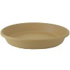 The HC Companies Non Fading 21 Inch Plastic All Weather Indoor Outdoor Planter Saucer Draining Tray for Classic Flower Pot Planters, Sandstone, 2 Pack - 2 of 2