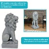 Sunnydaze Outdoor Concrete Noble Beast Sitting Lion Patio Lawn and Garden Decorative Sculpture - 30" - 3 of 4
