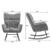 GustoWave Leisure Rocking Chair, Modern Rocking Chair, Upholstered Fabric Velvet Glider Rocker with Armchair and Pocket - 2 of 4