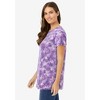 Woman Within Plus Size Perfect Printed Short-Sleeve V-Neck Tunic - 4 of 4