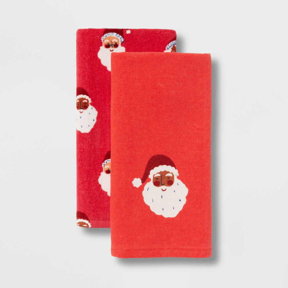 4pk Santa Christmas Hand Towels - Wondershop, 8 count 