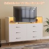 Jojoka 6/8 Drawer Dresser for Bedroom, Wide Wood Chest of Drawers with Storage, TV Stand Dresser for Living Room, Entryway, or Hallway - 2 of 4
