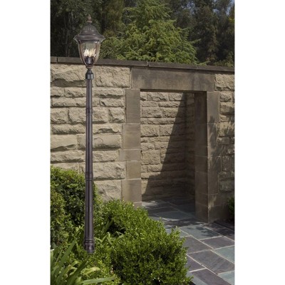 Bellagio Bronze Outdoor Post Light with Champagne Hammered Glass