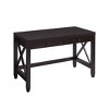 HDZNVF Home Office Desk Writing Table Two Drawers Wooden Knob Handles Finished On The Back X Brace Leg Frame - 4 of 4