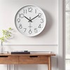 REGALWOVEN Plastic Classic Simple Battery Powered Silent Wall Clock 12 x 12 x 1.8 Inches - 2 of 4