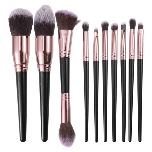 Unique Bargains Makeup Brush Set Concealer Blush Plastic Metal Handle 10 Pcs - 1 of 4